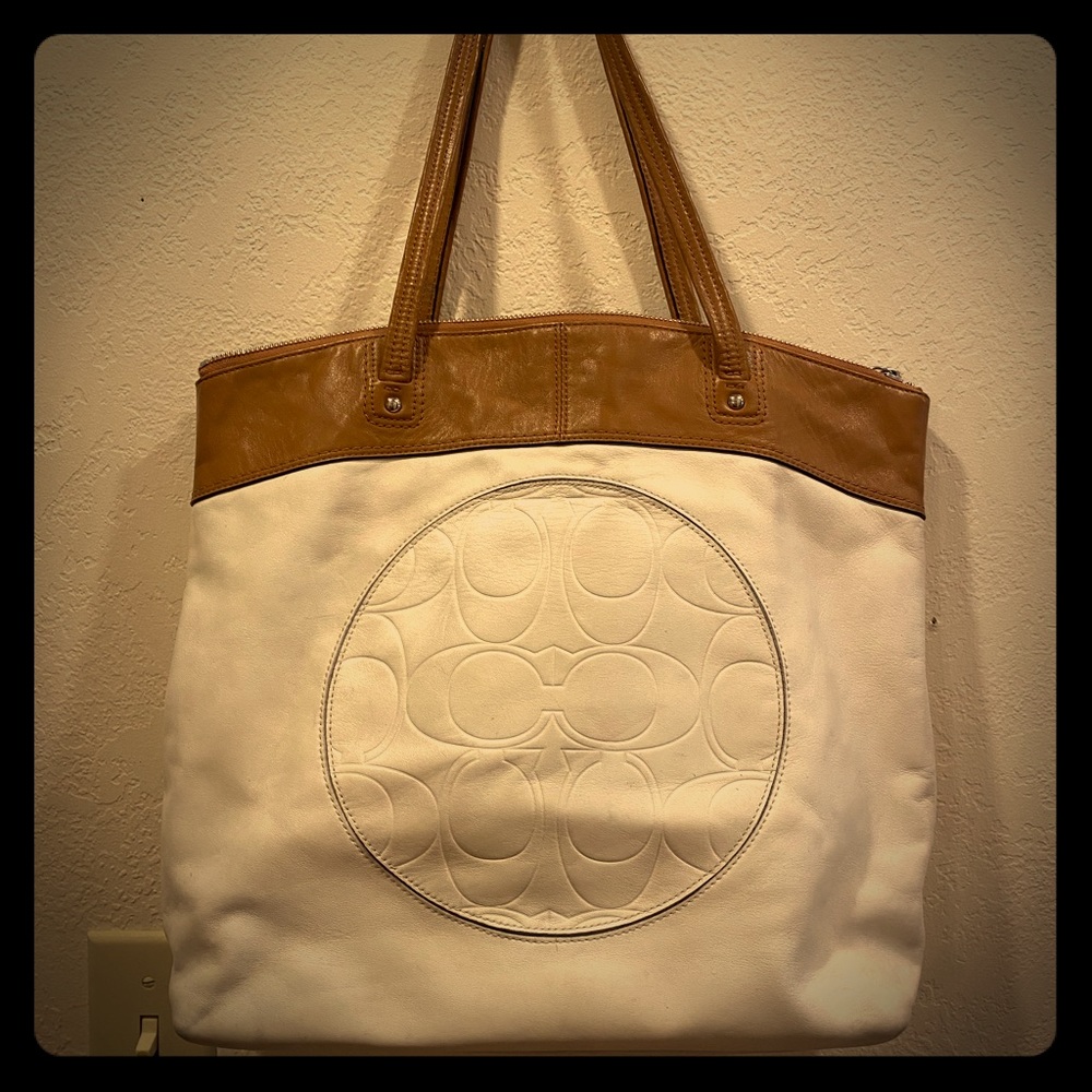 Coach leather shopper tote